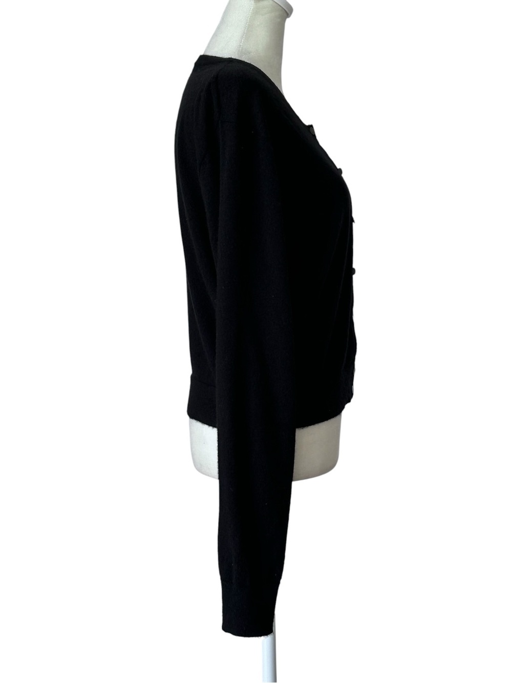 J. Crew Women's Black Featherweight Cashmere Cardigan Quiet Luxury Size Medium - Picture 3 of 8